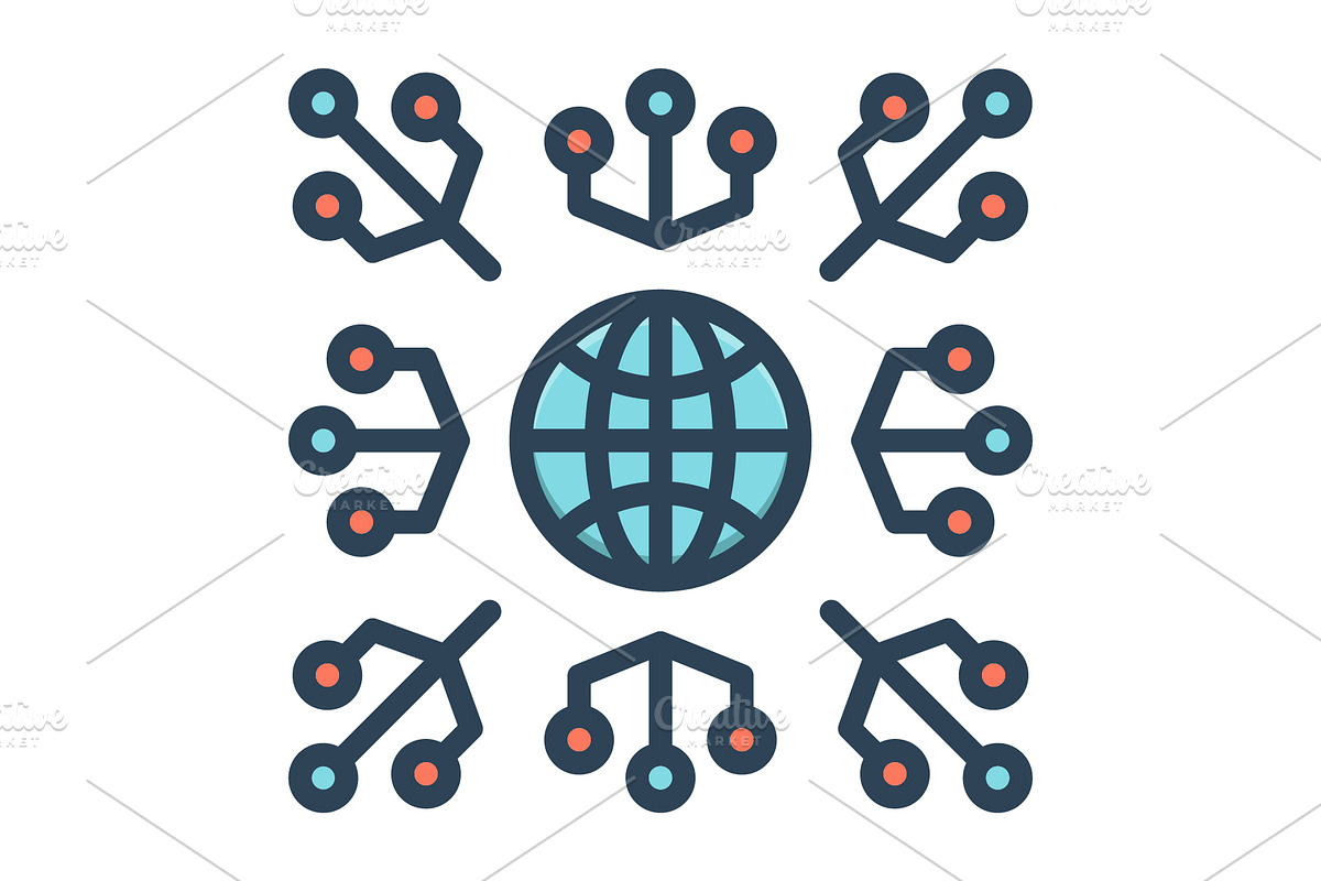 Network global color icon, a Duotone Icon by Creative priyanka