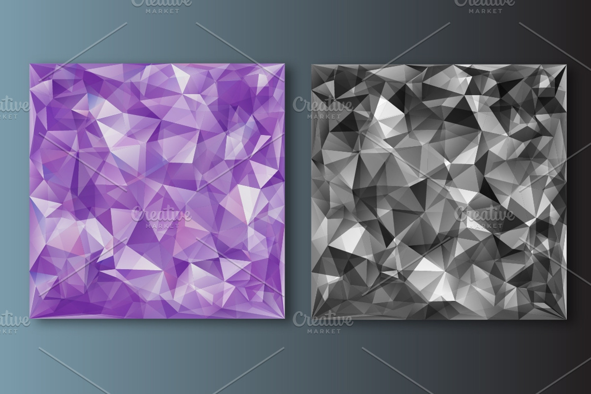 5 geometric crystal backgrounds, a Pattern Graphic by Olga Proz (Photo 3 of 4)