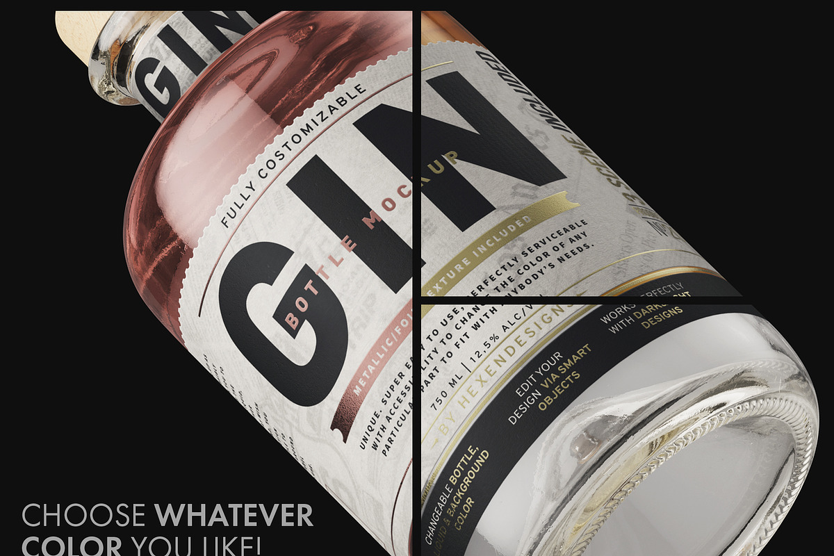 Gin Bottle Mockup, a Product Mockup by HexenDesigns (Photo 8 of 13)