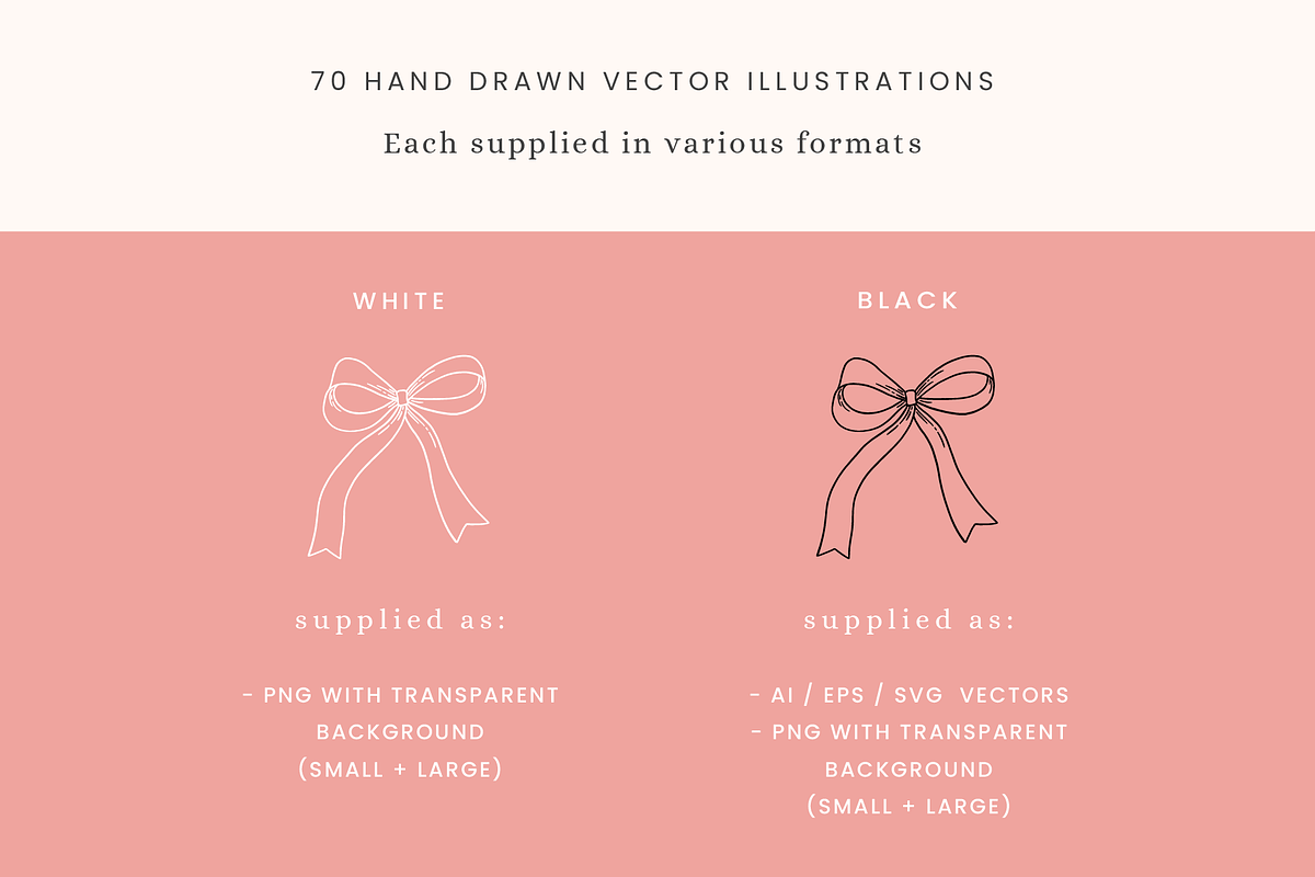 Floral Bows Vector Illustrations, a Decorative Illustration by Emma Webb Studio (Photo 6 of 7)