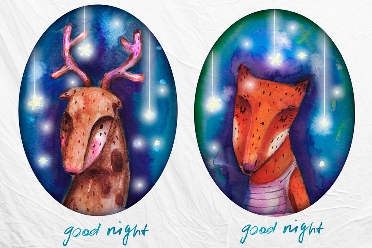 Midnight tale watercolor set, an Illustration by Kotozoid (Photo 4 of 6)