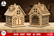 Gingerbread Christmas Houses, a Decorative Illustration by svgocean (Thumbnail 8 of 11)