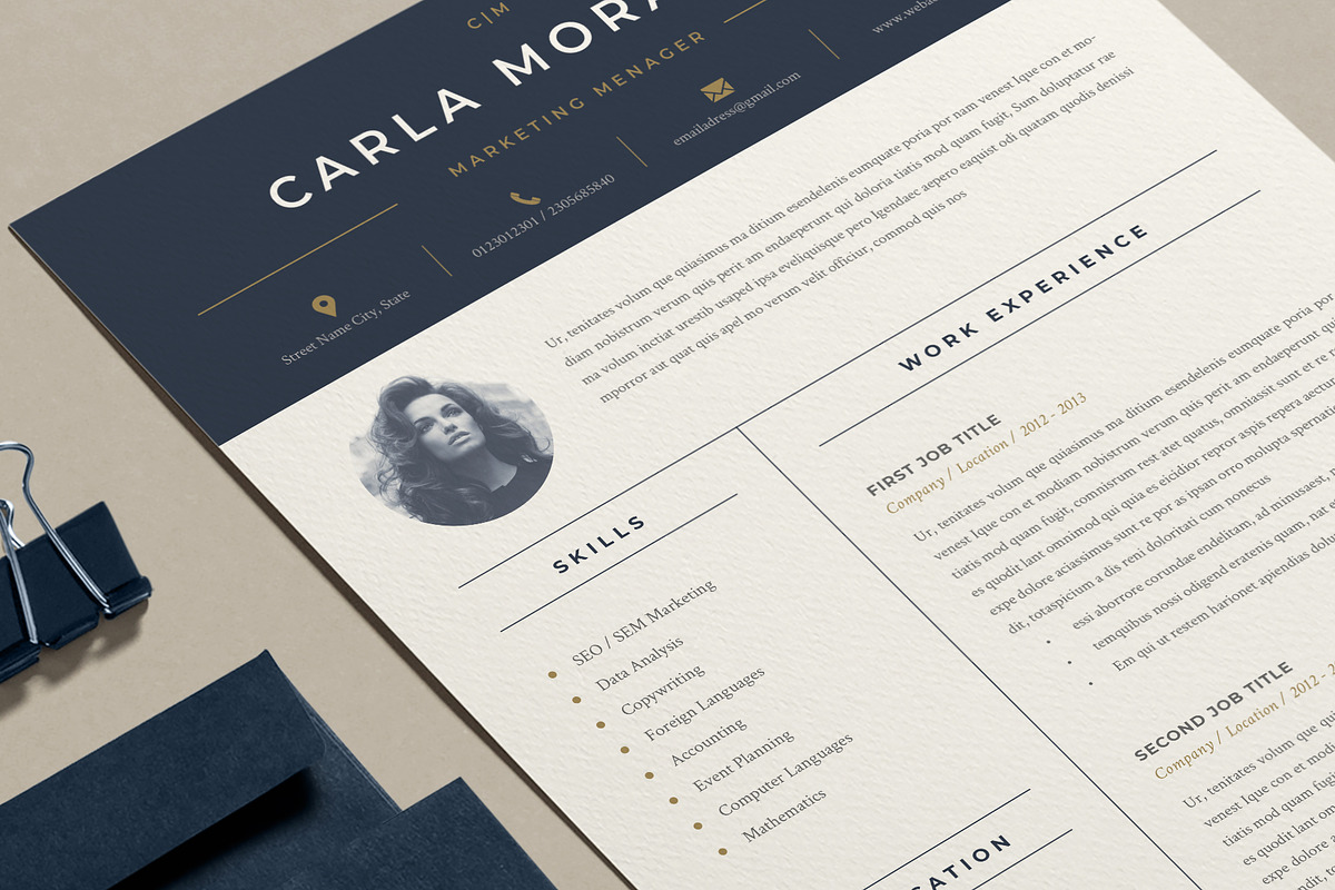 Minimal Resume Template | Carla, a Resume Template by Estartshop (Photo 1 of 6)