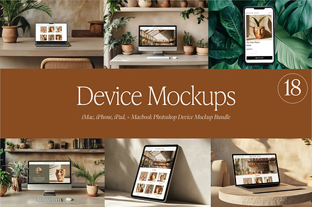 18 Mac, iPhone, iPad Device Mockups