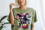 Retro Witch Skeleton and Iced Coffee, a Seasonal Illustration by Bubble Pixel (Thumbnail 6 of 8)