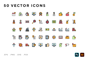 Sales icons, an Outline Icon by Wencory