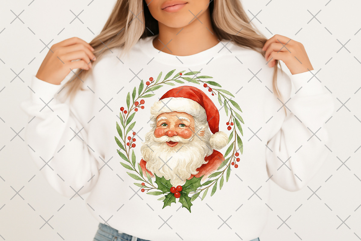 Santa Christmas Wreath PNG, an Illustration by Craft Nest (Photo 3 of 6)