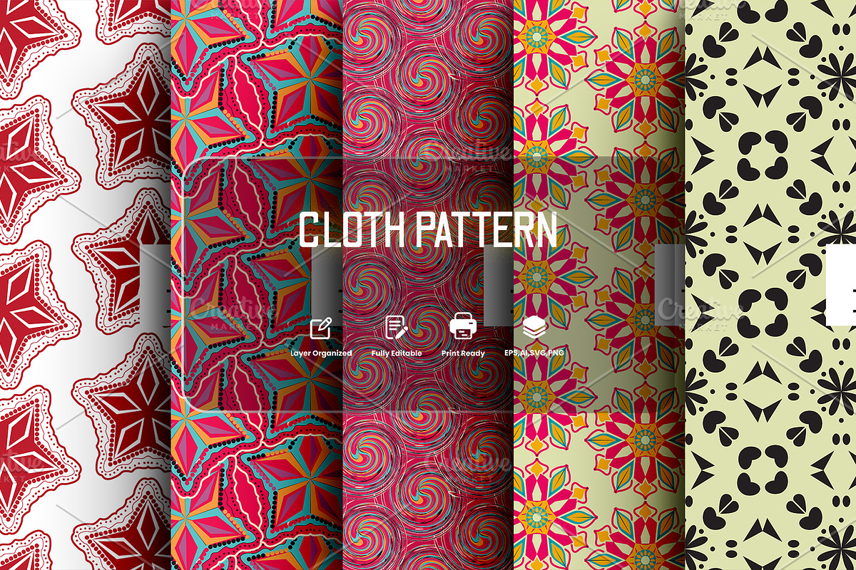 Colorful fabric pattern print, a Decorative Illustration by samsulpassive (Photo 1 of 4)
