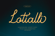 Lotialli | Monoline Script Font, a Script Font by Denustudios (Thumbnail 1 of 15)