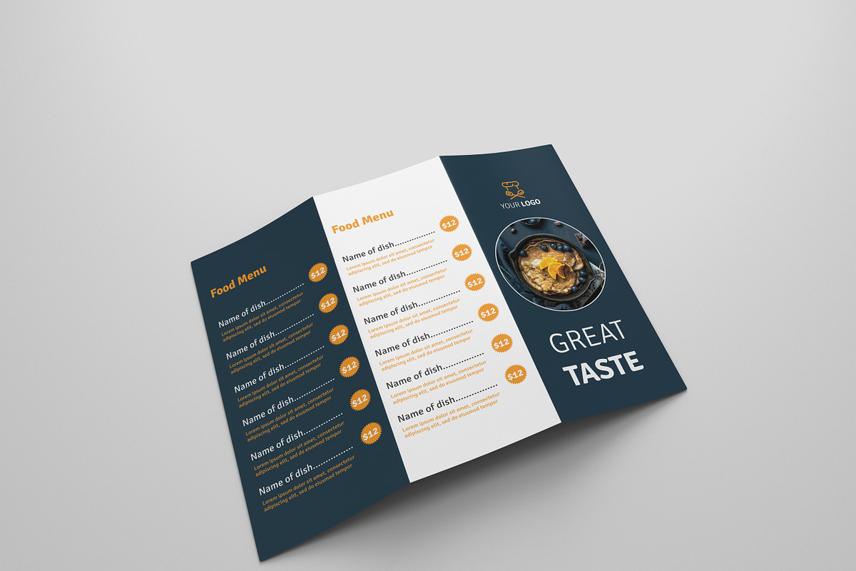 6 Food Menu Tri Fold Bochures, a Brochure Template by Creatricks (Photo 5 of 13)