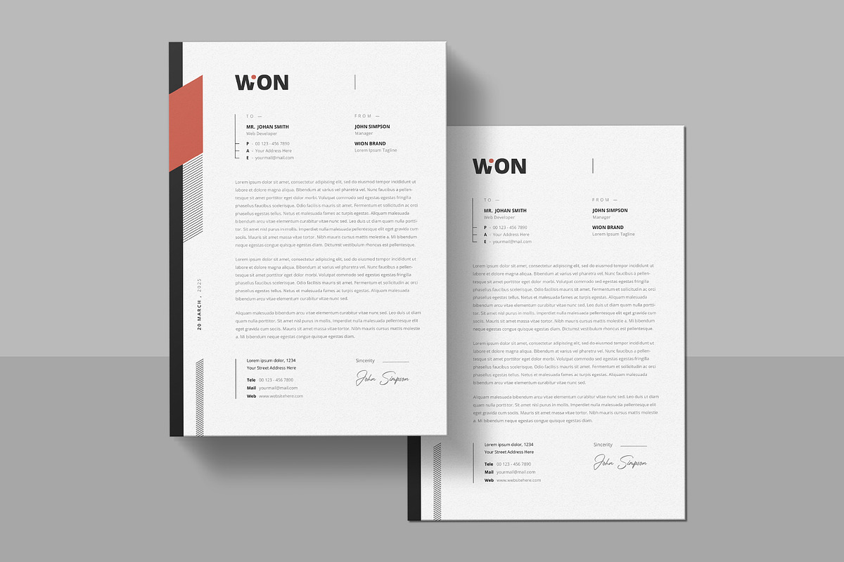 Clean Letterhead | Word, a Stationery Template by Pixelpick (Photo 2 of 3)