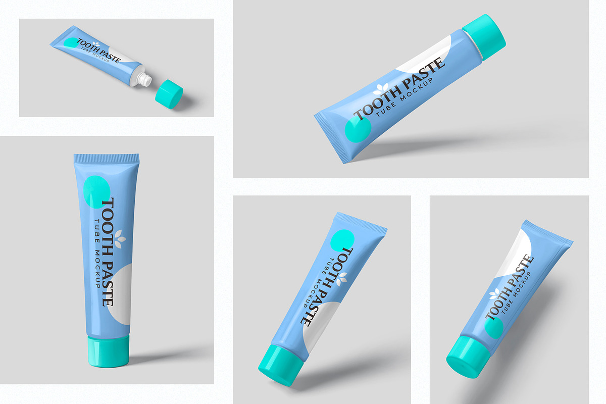 Toothpaste Tube Mockups, a Product Mockup by GfxFoundry
