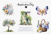 Watercolor Amsterdam City Clipart, an Illustration by CreationArt (Thumbnail 4 of 7)