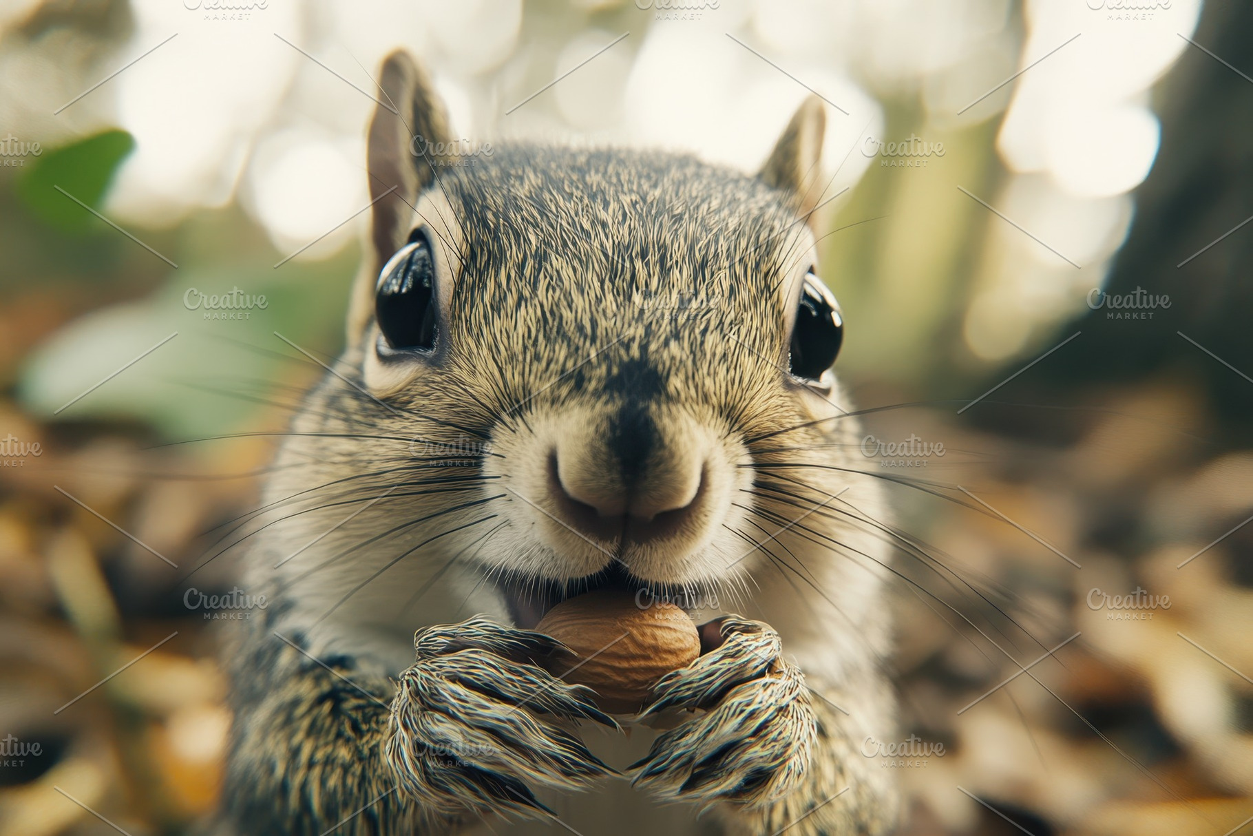 Cute squirrel munching on pine nuts, a Photo by Iftikhar Alam