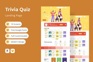 Izzy - Trivia Quiz Landing Page V2, a Landing Page Template by twinstd