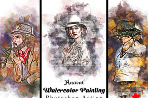 Ancient Watercolor Painting Action