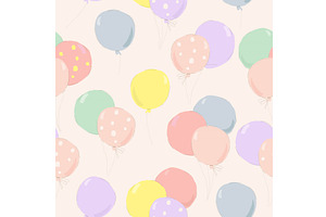 Seamless Pattern With Color Balloon, an Object Illustration by Maria Starus