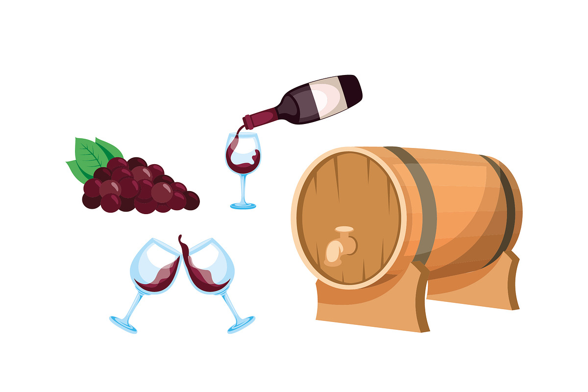Wine Glasses Bottles Icon Set preview 2