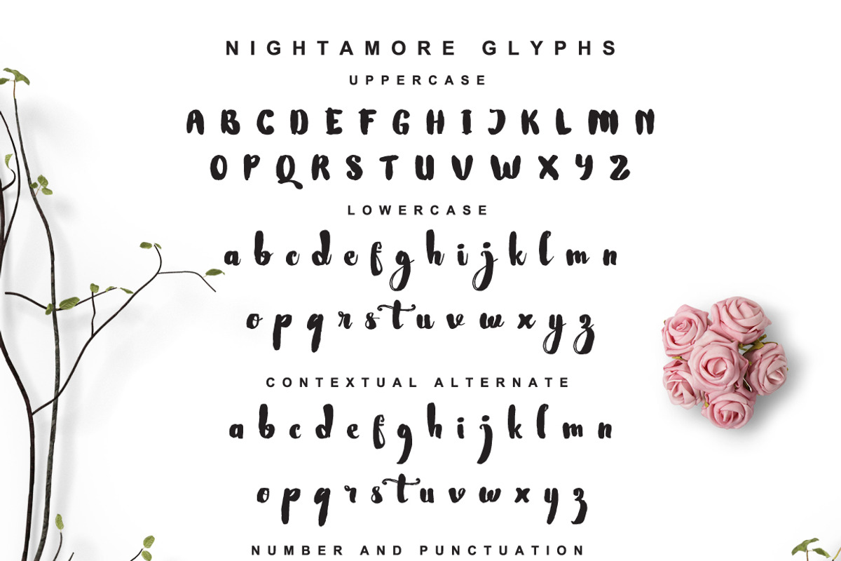 Nightamore Brush + Bonus Font preview 8