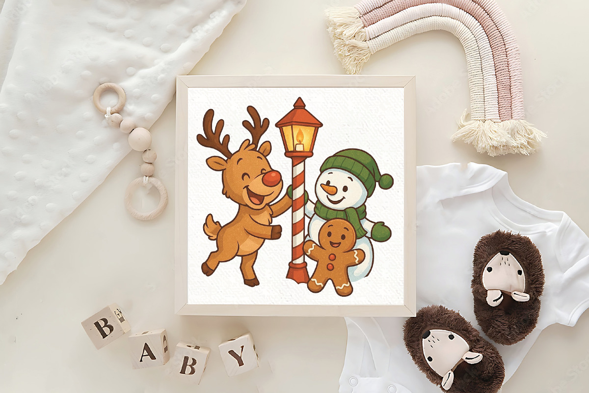 Retro Christmas PNG Christmas, an Illustration by CraftArtStudio (Photo 4 of 4)