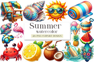 Summer Clipart Bundle, a Seasonal Illustration by DreamArtGraphic