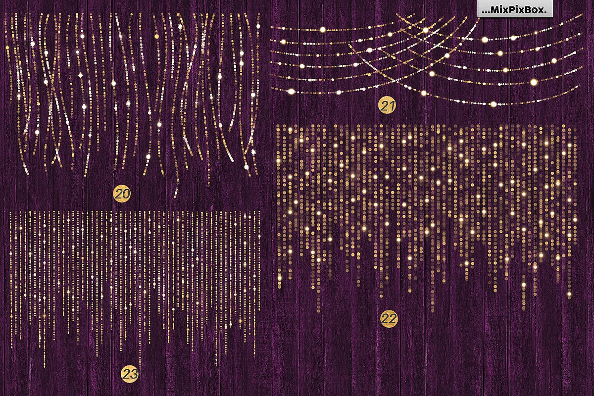Christmas Lights Golden Glow, a Layer Style Add-On by MixPixBox (Photo 11 of 12)