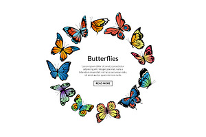 Vector Decorative Butterflies In