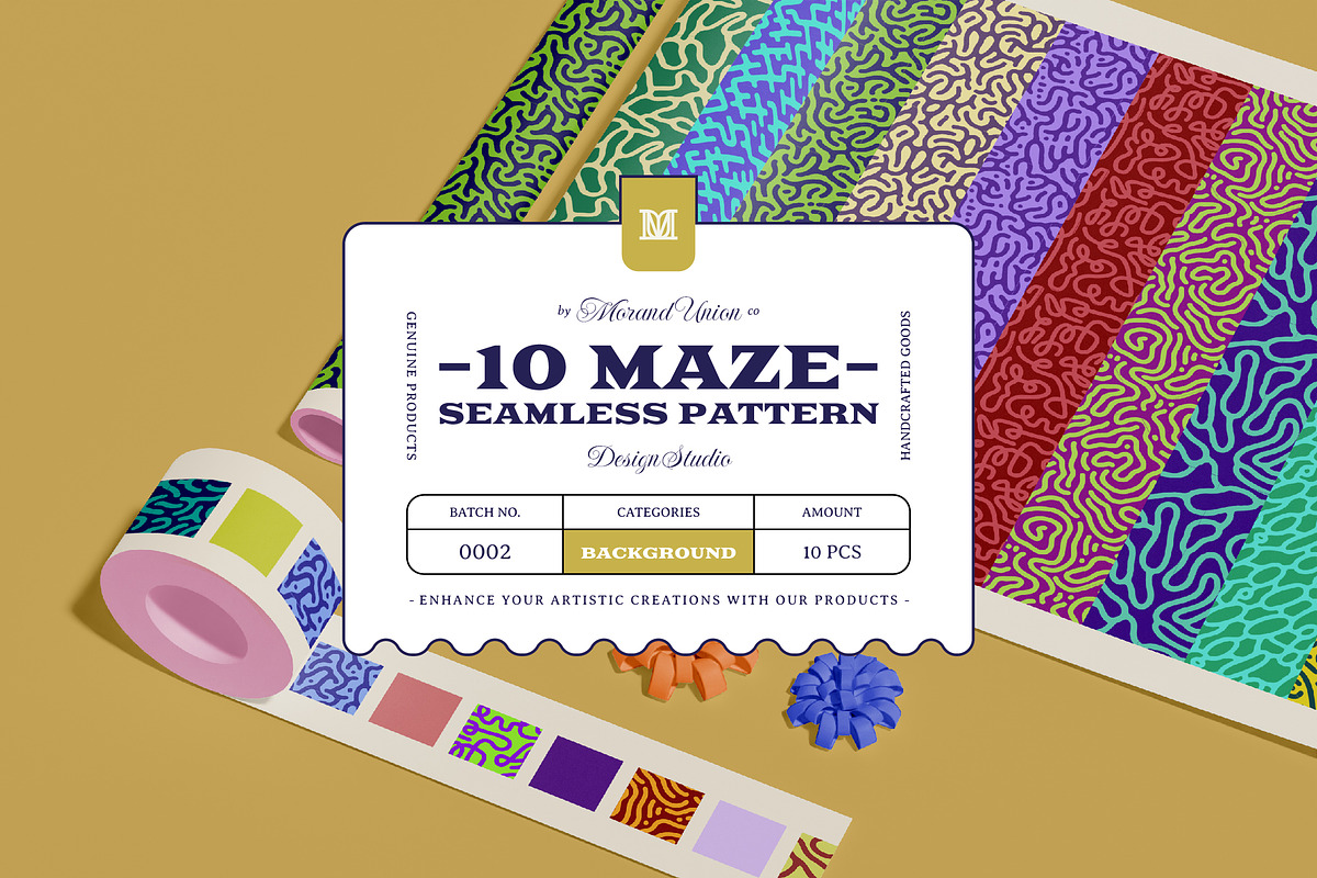 10 Maze Seamless Pattern, a Pattern Graphic by Morand Union (Photo 1 of 22)