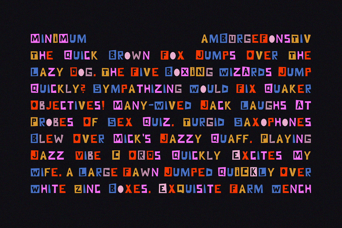 Paper Cut Out Color Bitmap Font, a Handwritten Font by Kasia Sokolovska (Photo 6 of 7)