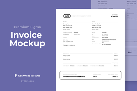 Figma Invoice Mockup Template #6