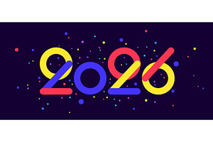 2026, Happy New Year. Greeting card, an Illustration by Foxys Graphic