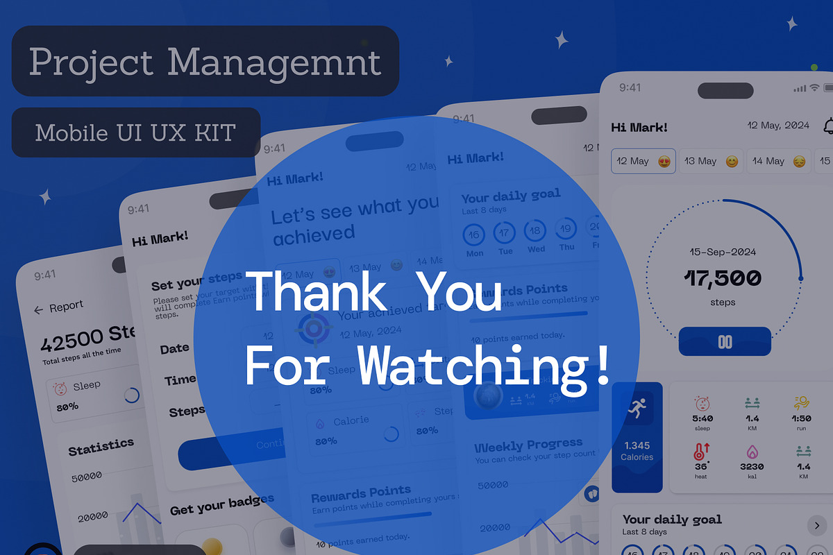 Step Counter & Tracker App UI Kit, an UI Kit Template by Muhammad_Ahmad (Photo 6 of 6)