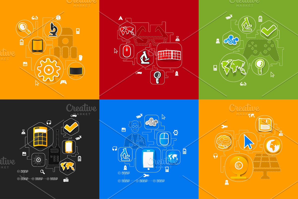 9 technology sticker infographics, a Technology Illustration by Palau