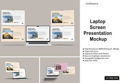 Laptop Screen Presentation Mockup