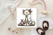Whimsical Christmas Cat Clipart, an Illustration by CraftArtStudio (Thumbnail 5 of 6)