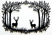 Deer Forest Frame Silhouette Bundle, an Illustration by Designs_River (Thumbnail 4 of 7)