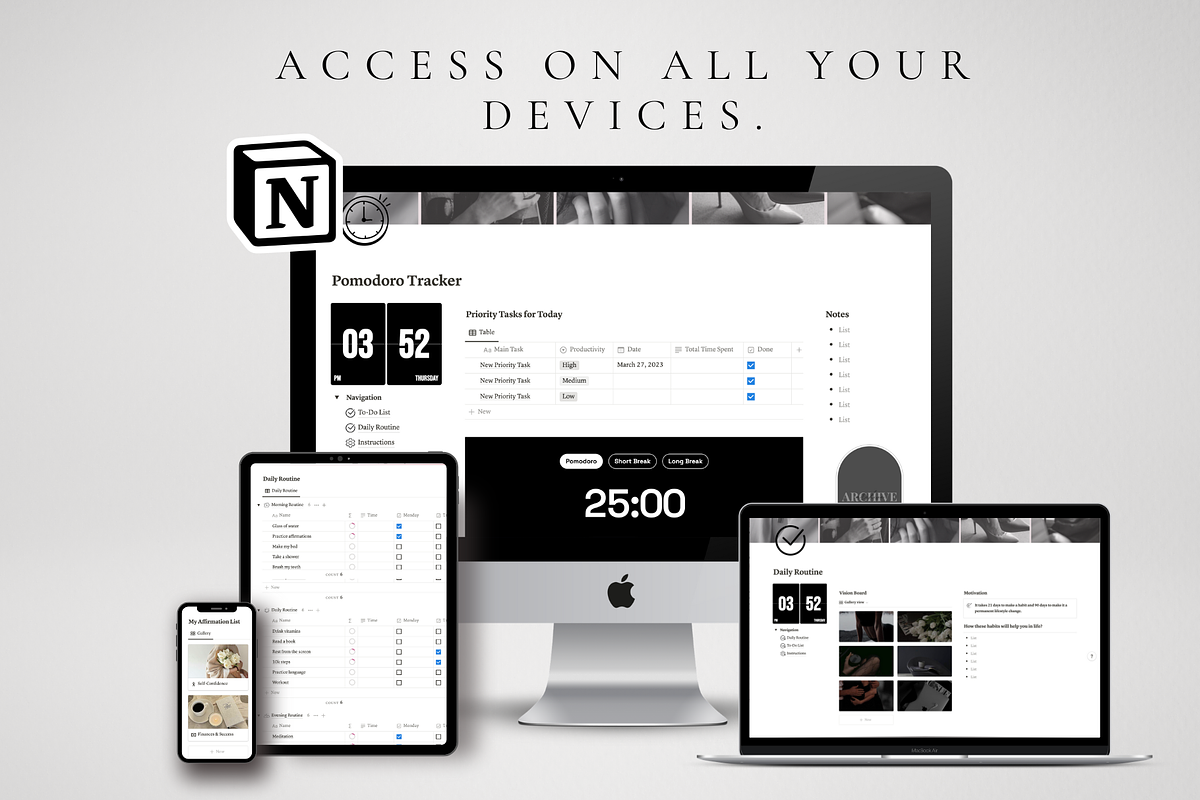 Notion Pomodoro Tracker Template, a Templates & Theme by BRANDcontent (Photo 5 of 6)