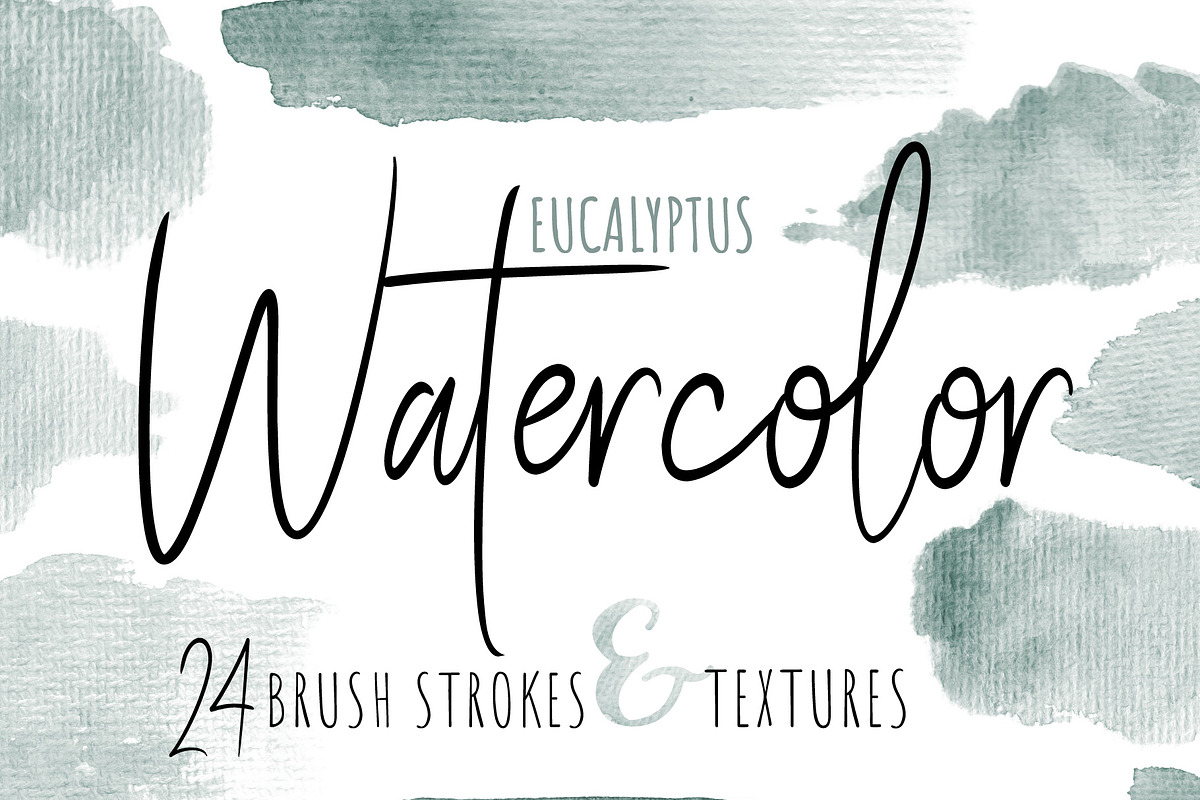 Watercolor Brush Texture｜Eucalyptus, a Texture Graphic by Sahar Heumesser (Photo 1 of 5)