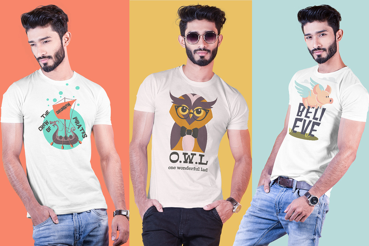 Male t-shirt Mockup-V-2-003, a Shirt Mockup by designvillage (Photo 3 of 7)