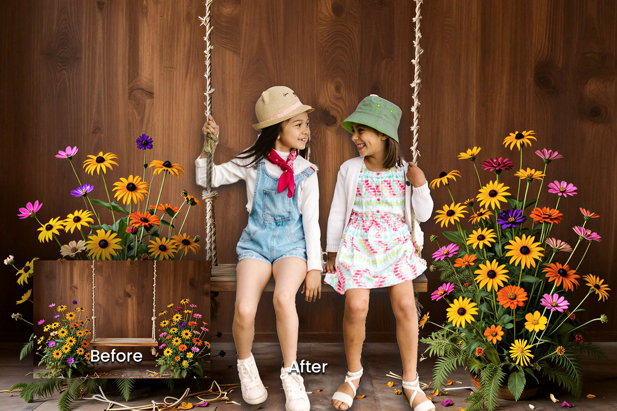 32 Floral Swing Digital Backdrops, a Background Graphic by 3Motional (Photo 7 of 10)