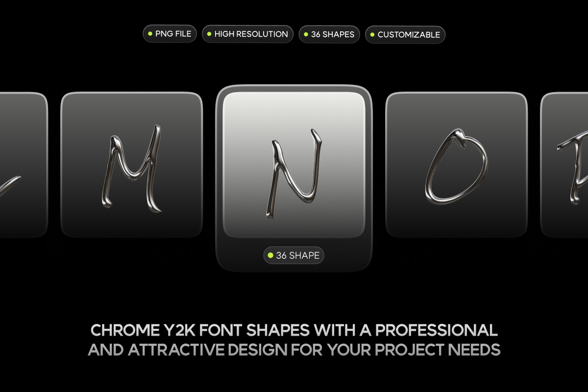 Chrome Y2K Font, an Object Graphic by Illustrava (Photo 4 of 7)