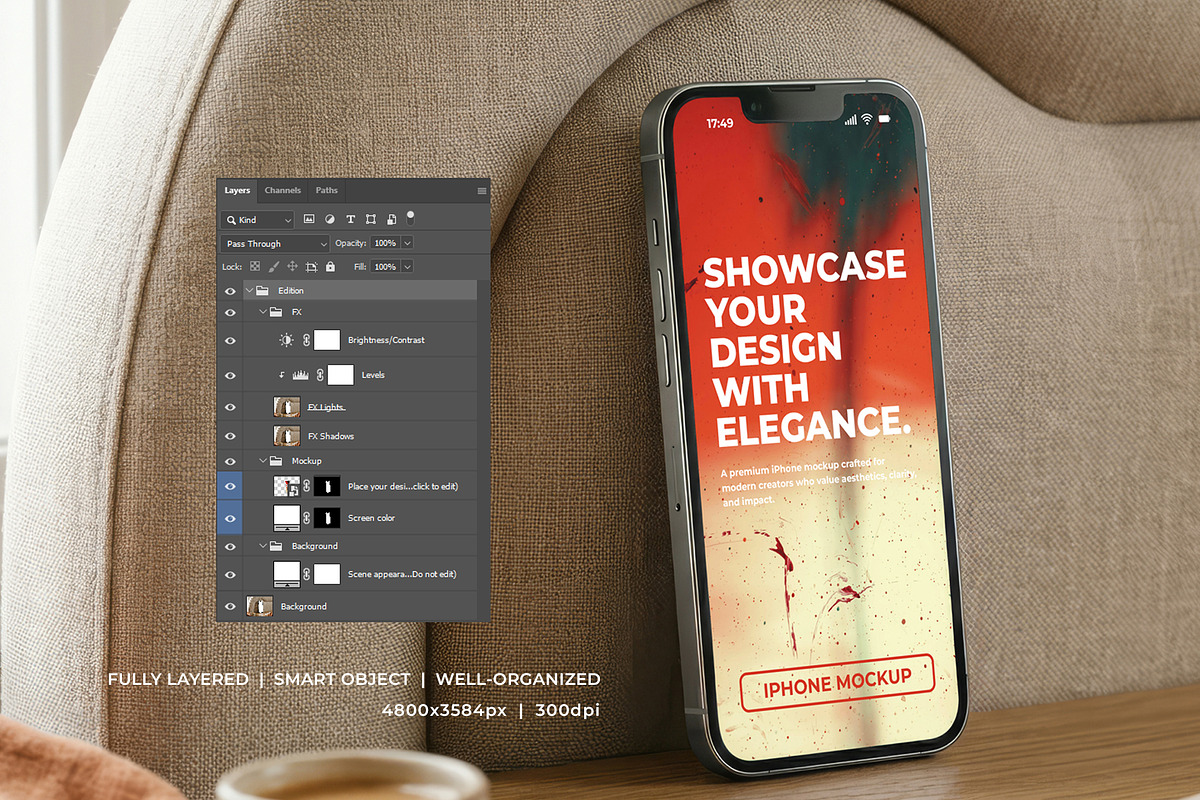 Premium iPhone Device Mockup, an iPhone Mockup by Heinzel Std Mockup (Photo 2 of 4)