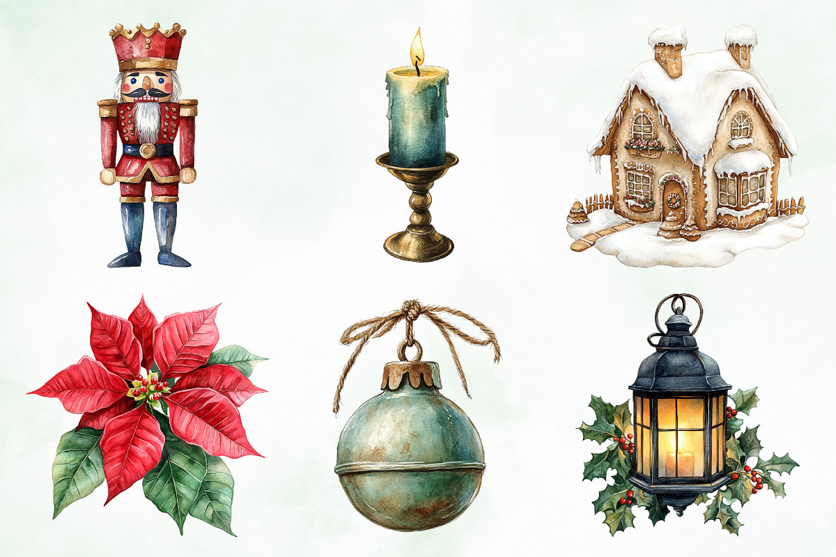 Watercolor Vintage Comfort Christmas, an Illustration by Creative Art (Photo 9 of 10)