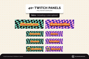 Twitch Panels - Retro Checkered, a Social Media Template by KloudCanvas