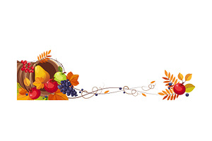 Thanksgiving Banner With Cornucopia