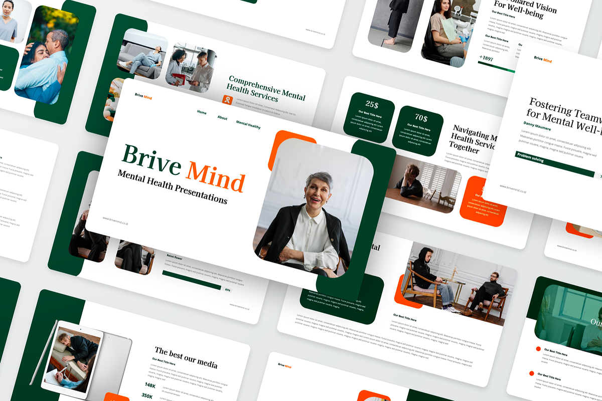 BriveMind - Mental Health Powerpoint, a Presentation Template by SquidPixey (Photo 5 of 6)