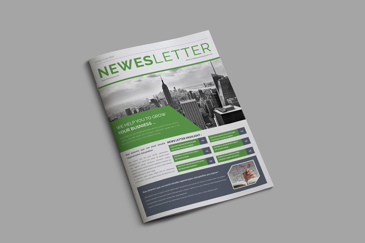 Newsletter Template, a Brochure Template by Addaxx (Photo 2 of 9)