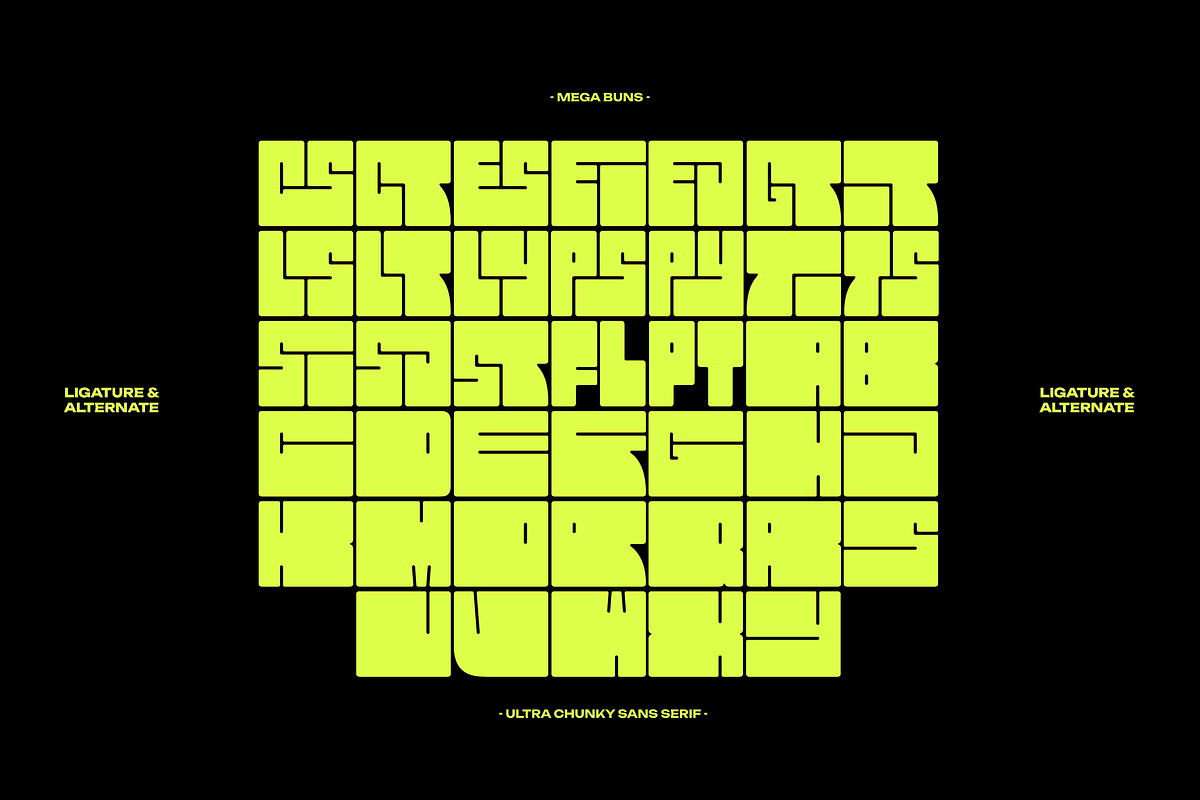 Mega Buns | Ultra Chunky Sans, a Sans Serif Font by Denustudios (Photo 12 of 13)
