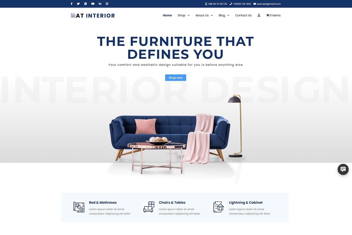 AT Interior -Furniture Shop WP Theme, a WordPress Template by LTheme