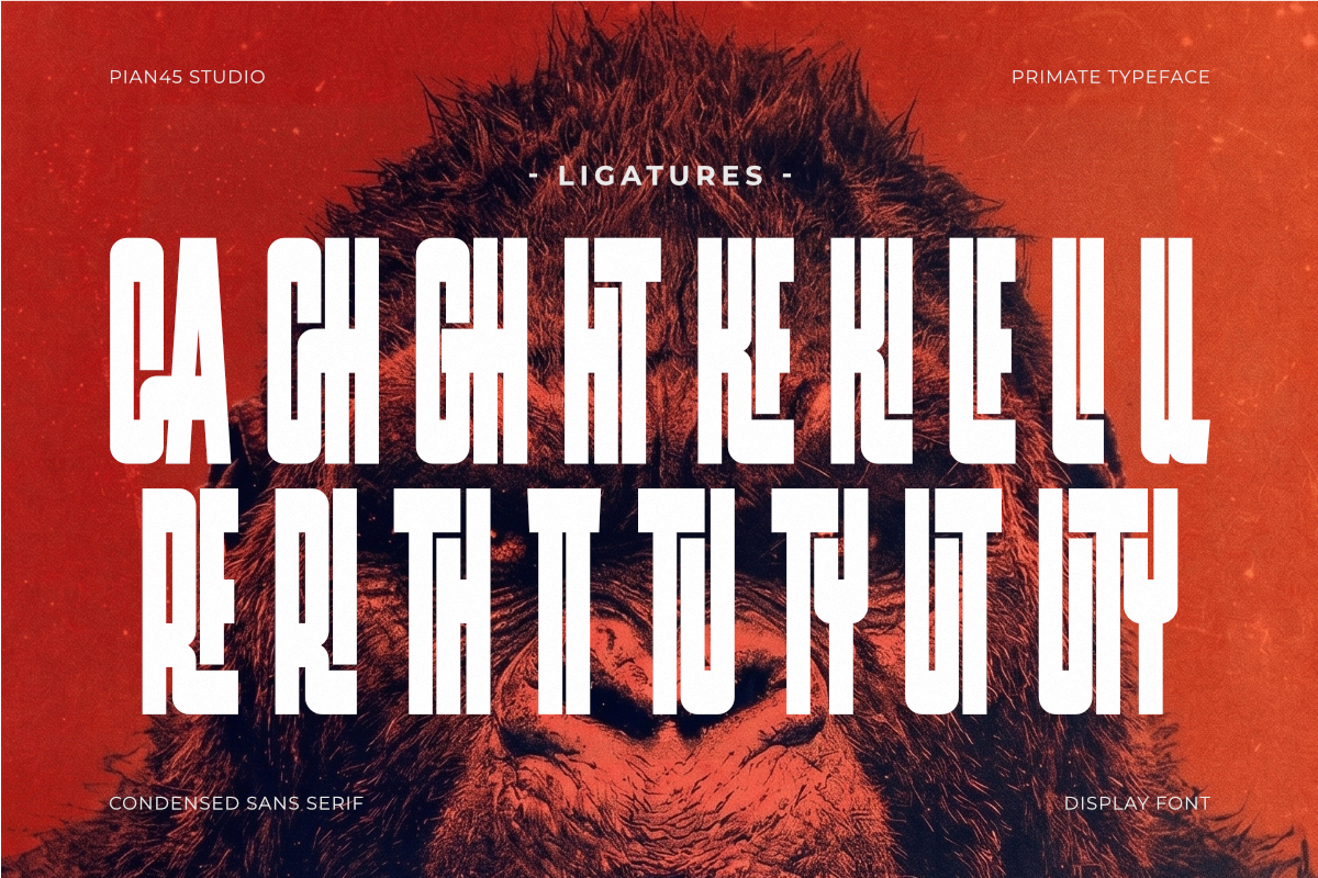 Primate - Condensed Sans Serif Font, a Sans Serif Font by Pian45 Studio (Photo 7 of 8)